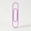 Large coated purple paperclip, durable metal office supply for book sorting and bookmarking. - 28mm Macaron Purple