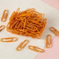 Orange paper clips large coated metal clips cute office stationery school supplies 100pcs - 28mm Orange