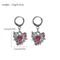 Gotische Spinnennetz Herz Ohrringe Dunkler Stil Roter Strass Punk Ohrschmuck Neu Design - Spinnennetz Herz Stil
