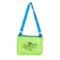 Kids beach mesh toy storage bag green color with blue adjustable shoulder strap cute design - Green Doctor Crab