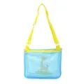 Kids Cute Mesh Beach Bag Toy Storage Shoulder Bag Light Blue With Cute Giraffe Print - Blue Giraffe