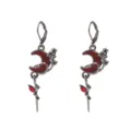 Gotische dunkle Blutmond Rosen Ohrringe fur Damen Halloween Party Mode Schmuck Geschenk. - Stil 14
