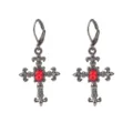 Gotische dunkelrote Strass Kreuz Ohrringe Damen Halloween Party Punk Modeschmuck - Stil 15