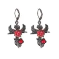 Dunkle gotische schwarze Schmetterling Rosen Ohrringe Vintage Punk Party Schmuck. - Stil 17