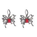 Dunkle Gothic Stil schwarze Schmetterling Ohrringe mit rotem Kristall für Halloween Party COS. - Stil 22