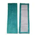 Detail view of teal coral fleece flat mop replacement pad, super absorbent for wet and dry use. - 43x14cm / Aqua