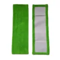 Microfiber flat mop replacement pad, green coral fleece, highly absorbent for wood floors. - 43x14cm / Dark Green