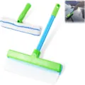 12 inch car cleaning silicone squeegee with microfiber cloth, window water wiper brush tool. - 30*17*7.5cm / Green Blue