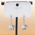 Elegant rhinestone leaf crystal dangle earrings for women stylish silver tone jewelry gift - C-595 Silver