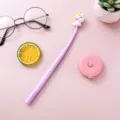 Cute purple unicorn gel pen for student gift and office use with a soft cartoon topper - 0.5mm / Purple