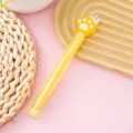 Creative yellow cat paw gel pen with a transparent crystal barrel for students - 0.5mm / Yellow