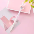 Adorable cartoon rabbit quicksand gel pen featuring sparkling colorful sequins for students - Rabbit / 0.5mm / White