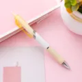 Penna gel a scatto minimalista color crema e bianco per ufficio e scuola - 0.5mm / Fusto Giallo (Inchiostro Nero)