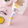 Creative 10-color retractable ballpoint pen featuring a cute cartoon pizza topper design - Pizza / Bullet Type 0.7mm