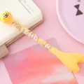 Leuke gele cartoon beer gelpen met decoratieve topper voor schattige kantoorbenodigdheden - 0.5mm / Geel