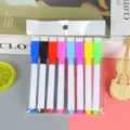 Set of 8 vibrant colorful dry erase whiteboard markers for kids drawing and student school supplies - 8Pcs Set / Colorful Pen Black Ink