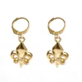 Gold-plated leverback earrings featuring a classic gothic fleur-de-lis pendant charm. - Fleur-de-lis Earrings (C-614)