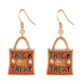 Halloween trick or treat enamel bag earrings cute pumpkin style party jewelry gift for women - Handbag Ear Hook (C-618)