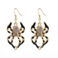 Halloween gothic spider rhinestone drop earrings for women holiday party jewelry gifts - Spider Ear Hook (C-611)