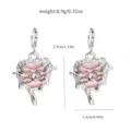 Cute Y2K pink heart butterfly alloy rhinestone drop earrings for sweet girls and daily wear. - 24