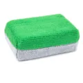 Green and grey microfiber car wash sponge block for waxing, detailing and cleaning tasks. - 12*8*4cm / Green And Gray