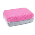 Dual-color microfiber car waxing sponge block for auto detailing, washing, and polishing. - 12*8*4cm / Pink+Gray