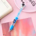 Penna a sfera 4 colori astronauta creativa con fusto liquido blu sabbia per studenti - Proiettile 0,5 mm / Blu