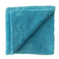 Soft blue coral fleece car cleaning towel, ultrasonic cut edge microfiber cloth for auto wash. - 40x40cm / Blue