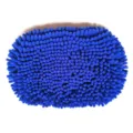 Blue chenille car wash mitt replacement cover, soft microfiber cleaning cloth for auto. - Sapphire Blue