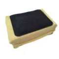 Replacement sponge head with black hook-and-loop fastener for outdoor grill cleaning brush. - 12*8*4cm / Light Yellow