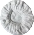 Vue détaillée de bonnet de polissage auto en microfibre, housse de cire blanche élastique. - 7-8 / Bonnets de polissage en coton éponge