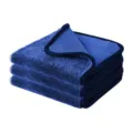 Blue microfiber car cleaning towel, thick and absorbent wiping cloth for auto detailing. - 20*30cm / Blue Single-Sided - 600GSM