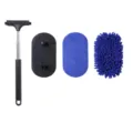 3-in-1 car windshield cleaner telescopic wiper and cleaning pads set for auto window defogging. - 18-101cm / Blue
