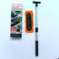 Car window cleaner tool with extendable handle and microfiber pad for easy windshield cleaning. - Orange (As Shown in Image)