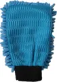 Blue chenille car wash mitt detail, double sided coral velvet with breathable mesh back. - Chenille & Microfiber Mitt / 25x17cm / Lake Blue