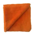 Oranger Mikrofaserkorallenfleece Autoreinigungstuch mit Ultraschall-Hitzeschnittkante. - 40x40cm / Orange