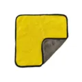 Double-sided microfiber car wash towel, yellow and grey cleaning cloth with black edges. - 30x30cm (800GSM) / Grey + Yellow
