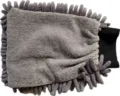 Grey chenille car wash mitt, double-sided coral fleece cleaning glove for auto care and detailing. - Chenille & Microfiber Mitt / 25x17cm / Gray