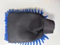 Blue and black chenille car wash mitt double-sided microfiber cleaning glove for auto care - Chenille & Sandwich Mesh Mitt / 25x17cm / Blue