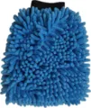 Blue chenille car wash mitt glove, double-sided coral velvet cleaning tool for auto care. - Double-Sided Chenille Mitt / 26x20cm / Lake Blue