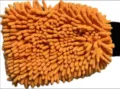 Orange chenille car wash mitt double-sided microfiber auto cleaning glove for detailing. - Double-Sided Chenille Mitt / 26x20cm / Orange