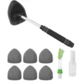 Detailed view of car windshield cleaning tool set with extendable handle and spare pads. - Length 34-50cm / Gray