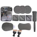 9-Piece Car Wash Detailing Kit Microfiber Towels Sponge Wheel Brush Wash Mitt Set - 11-Piece Oxford Cloth Storage Bag Set