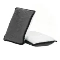 Car cleaning double sided coral velvet sponge wipe, grey and white variant for auto interior. - Gray Terry Cloth + White Faux Shearling