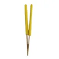 Yellow microfiber cloth sleeve wooden stick car air vent multi functional cleaning tool. - Total Length 25.5cm / Yellow