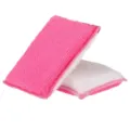 Pink and white double-sided coral fleece car cleaning sponge, soft texture, sku variant. - Pink Terry Cloth + White Faux Shearling