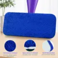 Blue microfiber replacement mop pad, thick chenille, absorbent sponge and reinforced edges. - 30*14.5cm / Blue
