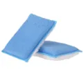 Double-sided car cleaning sponge with blue coral velvet and soft white foam for auto interior. - Blue Terry Cloth + White Faux Shearling