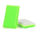 Double Sided Car Cleaning Sponge Microfiber Coral Fleece Auto Interior Wash Sponge Block - Green Terry Cloth & White Faux Wool