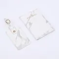 Marble pattern PU leather passport cover and luggage tag set, travel document organizer. - Light Gray